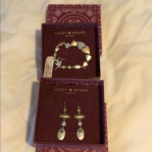 Earrings and bracelet set.